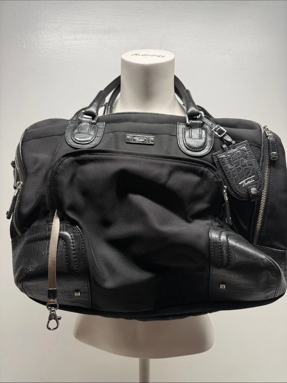 Tumi Georgetown Prospect Briefcase Carry On Bag Ballistic Nylon Leather Black